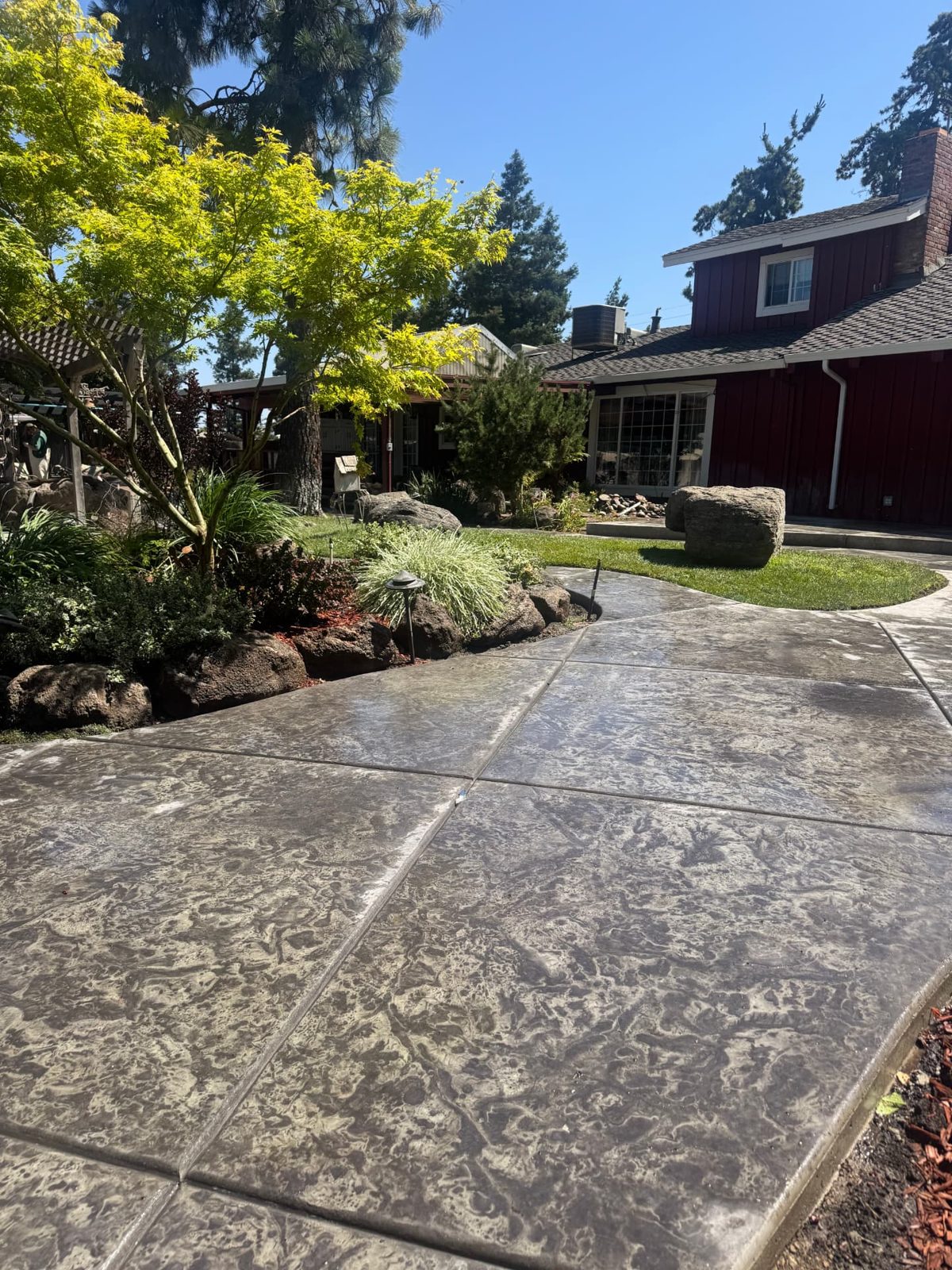 Stamped concrete patio